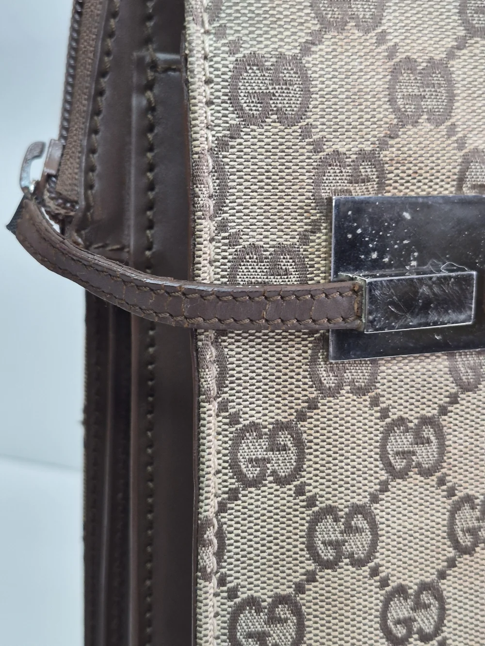 Gucci Brown GG Supreme Canvas Briefcase